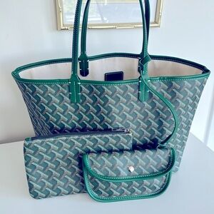 ✨PURSE SET✨”Goyard Green” Handbag Set-3pcs.